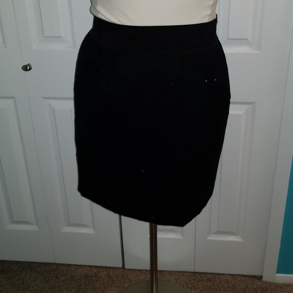 Black, crystal studded, skirt